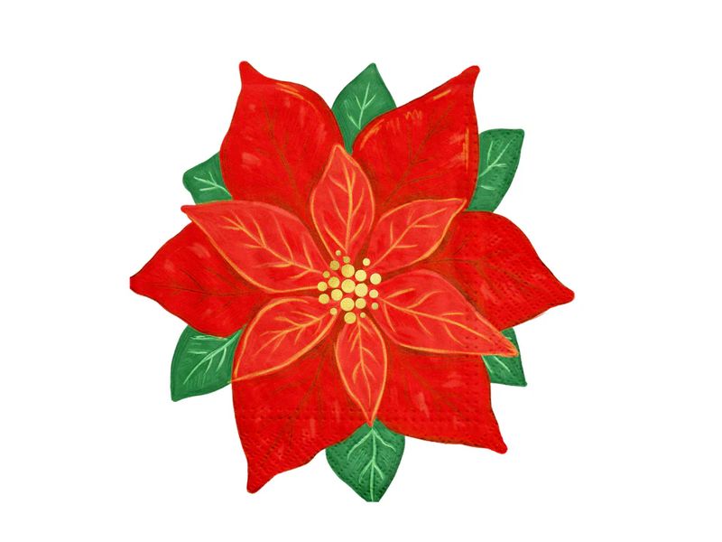 Serwetki, Gwiazda Betlejemska, 25 cm x 25 cm, 10 szt.