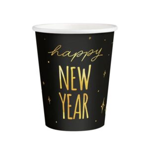 Kubeczki, Happy New Year (Sylwester / Nowy Rok), 220 ml, 6 szt.