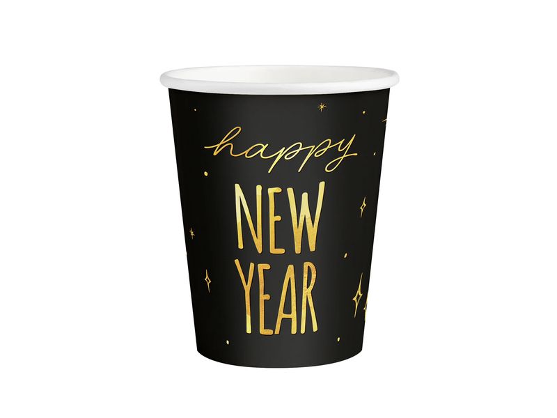 Kubeczki, Happy New Year (Sylwester / Nowy Rok), 220 ml, 6 szt.