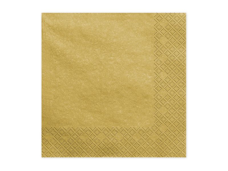 Serwetki 3-warstwowe, złote metaliczne, 33 cm x 33 cm, 20 szt. (PD)