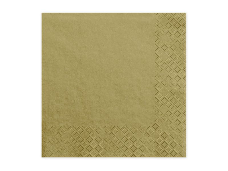 Serwetki 3-warstwowe, złoty, 33 cm x 33 cm, 20 szt. (PD)
