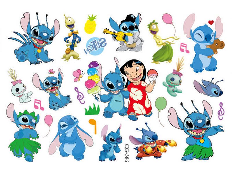 Tatuaże zmywalne, UA, CG368, Lilo i Stich ver. 1