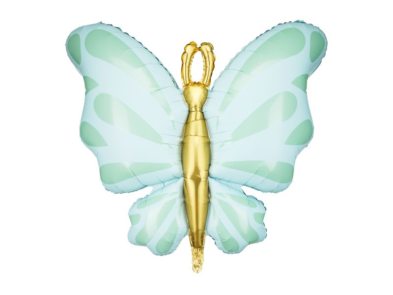 Balon foliowy "Motyl", miętowy, 69 cm x 69 cm