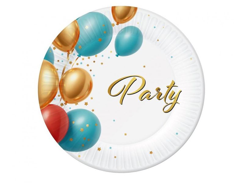 Talerzyki, Party z balonikami, 18 cm, 6 szt.