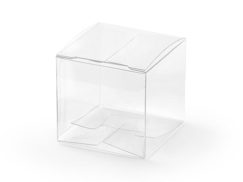 Pudełka na prezencik dla gości, transparentne, 5 cm x 5 cm x 5 cm, 10 szt.