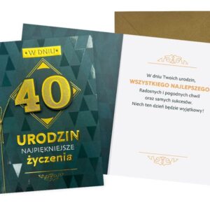 Karnet / Kartka "Urodziny 40 (męskie)", DK-1120