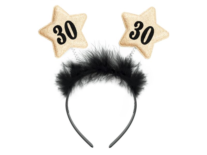 Opaska na głowę, Gwiazdy "30", czarna z złotym