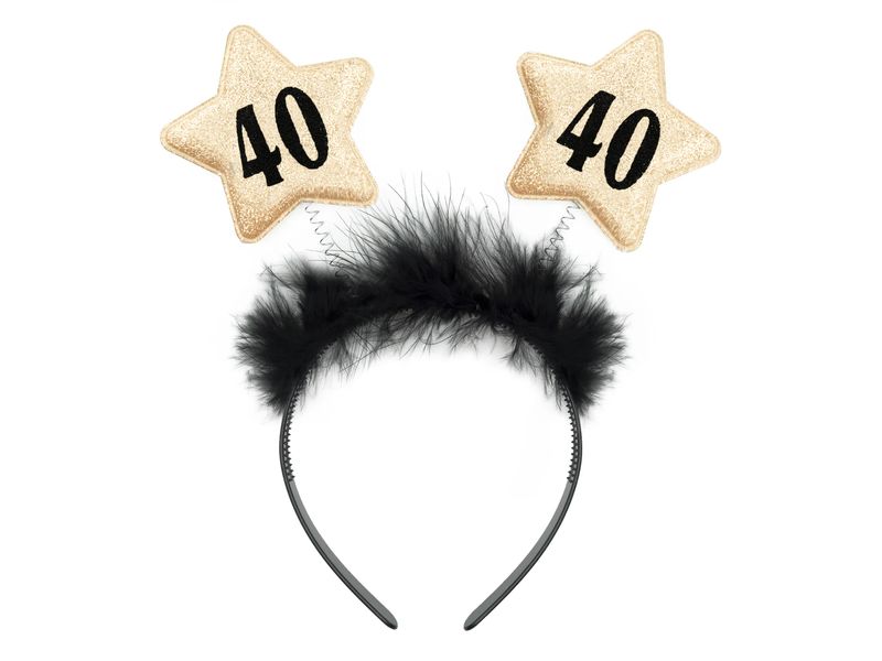 Opaska na głowę, Gwiazdy "40", czarna z złotym