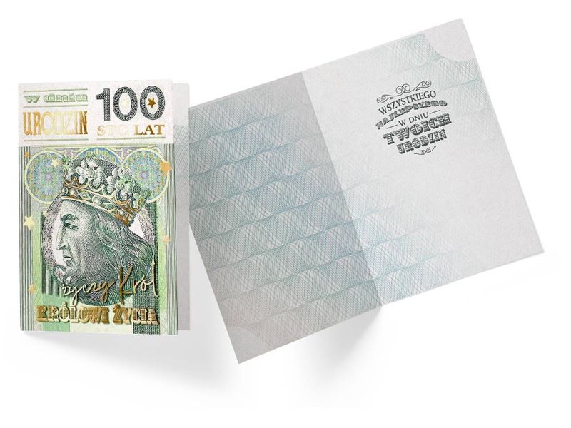 Karnet / Kartka "Urodzimy (banknot 100 zł)", PP-2183