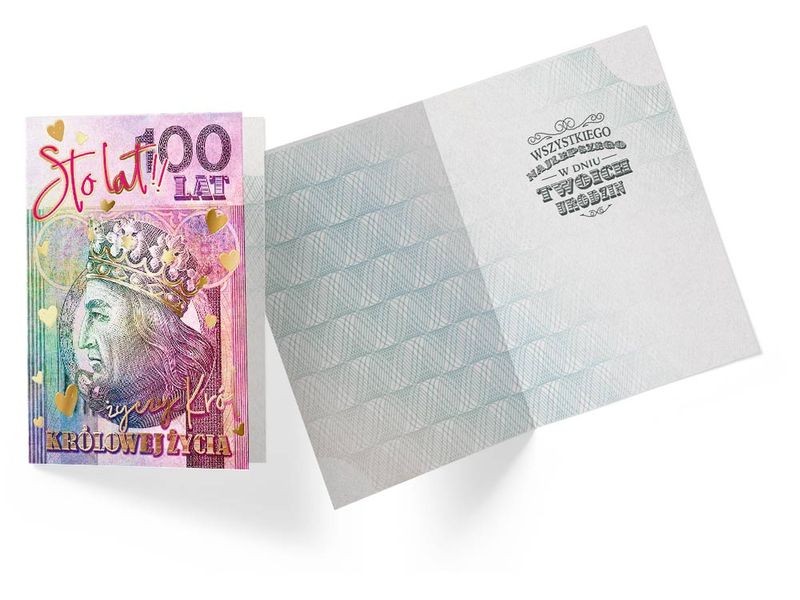 Karnet / Kartka "Urodzimy (banknot 100 zł, królowej)", PP-2184
