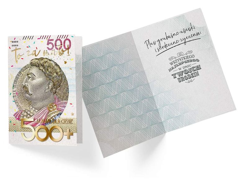 Karnet / Kartka "Urodzimy (banknot 500 zł)", PP-2186