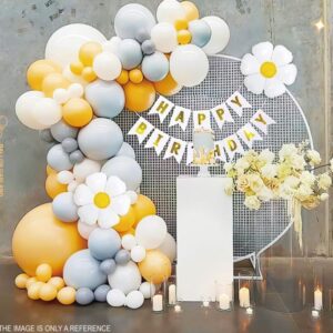 Girlanda balonowa (zestaw), Happy Birthday Stokrotka, 98 szt.