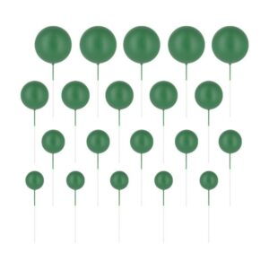 Topper na tort (dekoracja), Kulki, zielone matowy, 20 szt.