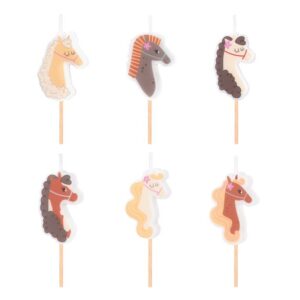 Świeczki urodzinowe "Koniki", 6 szt.