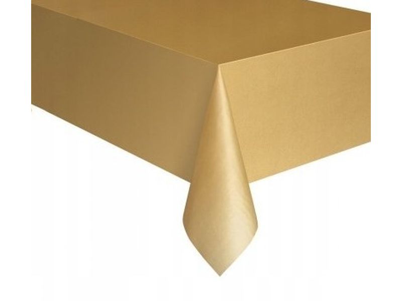 Obrus foliowy, złoty (matowy), 137 cm x 274 cm
