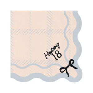 Serwetki, Kokardki "Happy 18y", 33 cm x 33 cm, 12 szt.