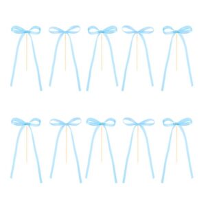 Topper na tort, Kokardki, DIV, niebieskie, 10 szt.