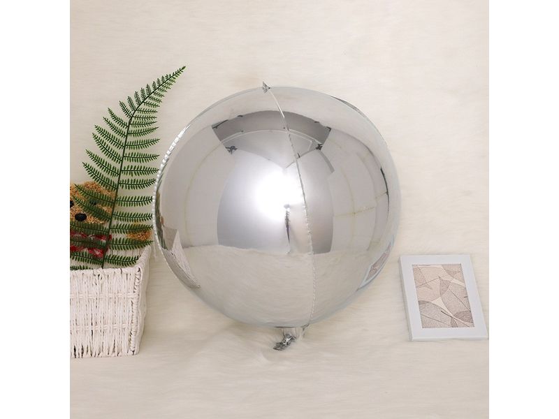 Balon foliowy kula "bubble", srebrna, 55 cm (21 cali)