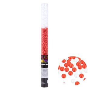 Konfetti pneumatyczne, Kulki biało czerwone, 50 cm