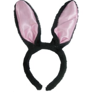 Opaska na głowę, Królicze uszy, czarno różowe