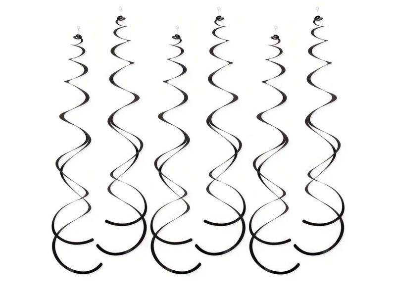 Serpentyna (świderek girlanda), czarna, 70 cm, 6 szt.