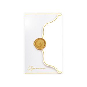 Zaproszenia na Komunię Świętą, złoty IHS z pieczęcią, 6 szt.