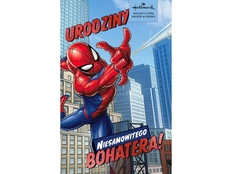 Karnet / Kartka "Urodziny (Spiderman - wymienne cyfry)", DHS-027