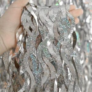 Kurtyna imprezowa, (spiralka) holograficzne srebrny, 100 cm x 200 cm